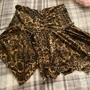 Cheetah print cute mini skirt